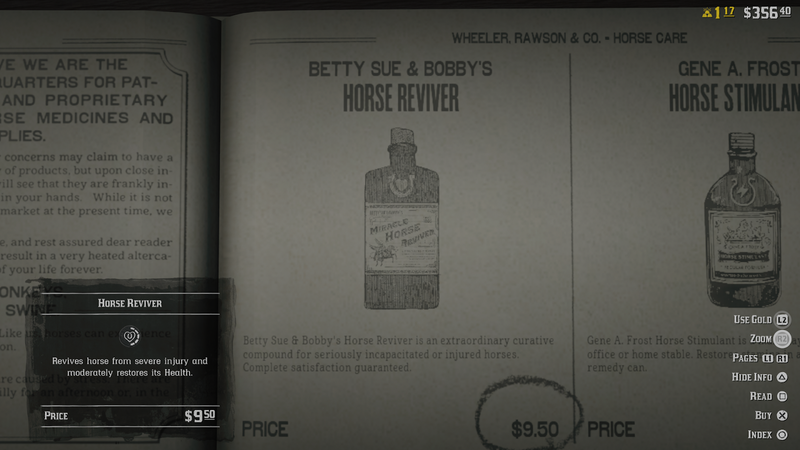 Horse reviver costs $9.50